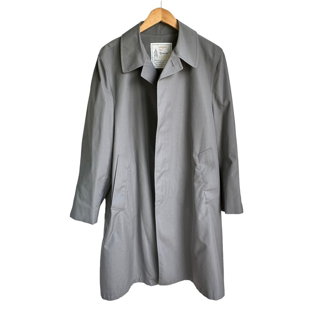 Oversized Vintage London Fog Boyfriend Trench Coat Jacket Grey Neutral - Picture 6 of 13